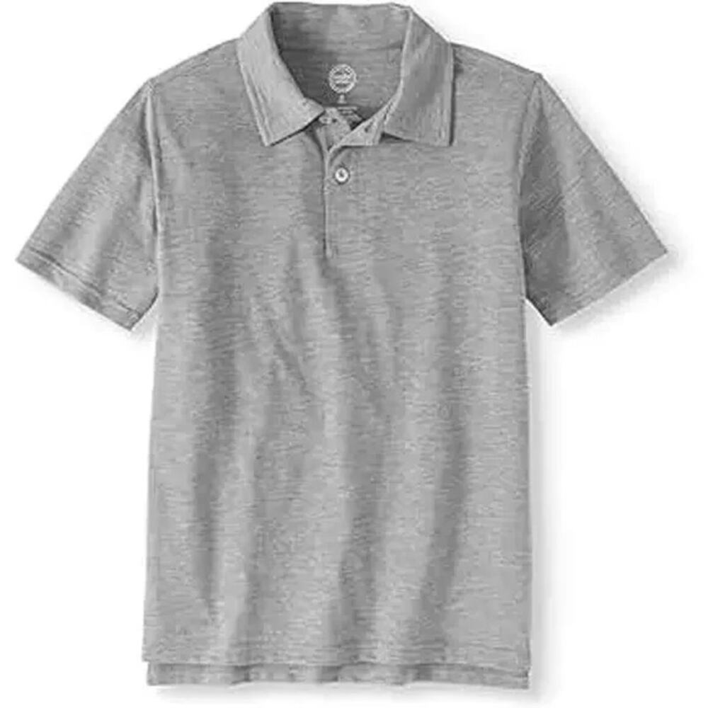 Wonder Nation Boys Gray Short Sleeve Collared Polo Shirt Youth Size Medium
